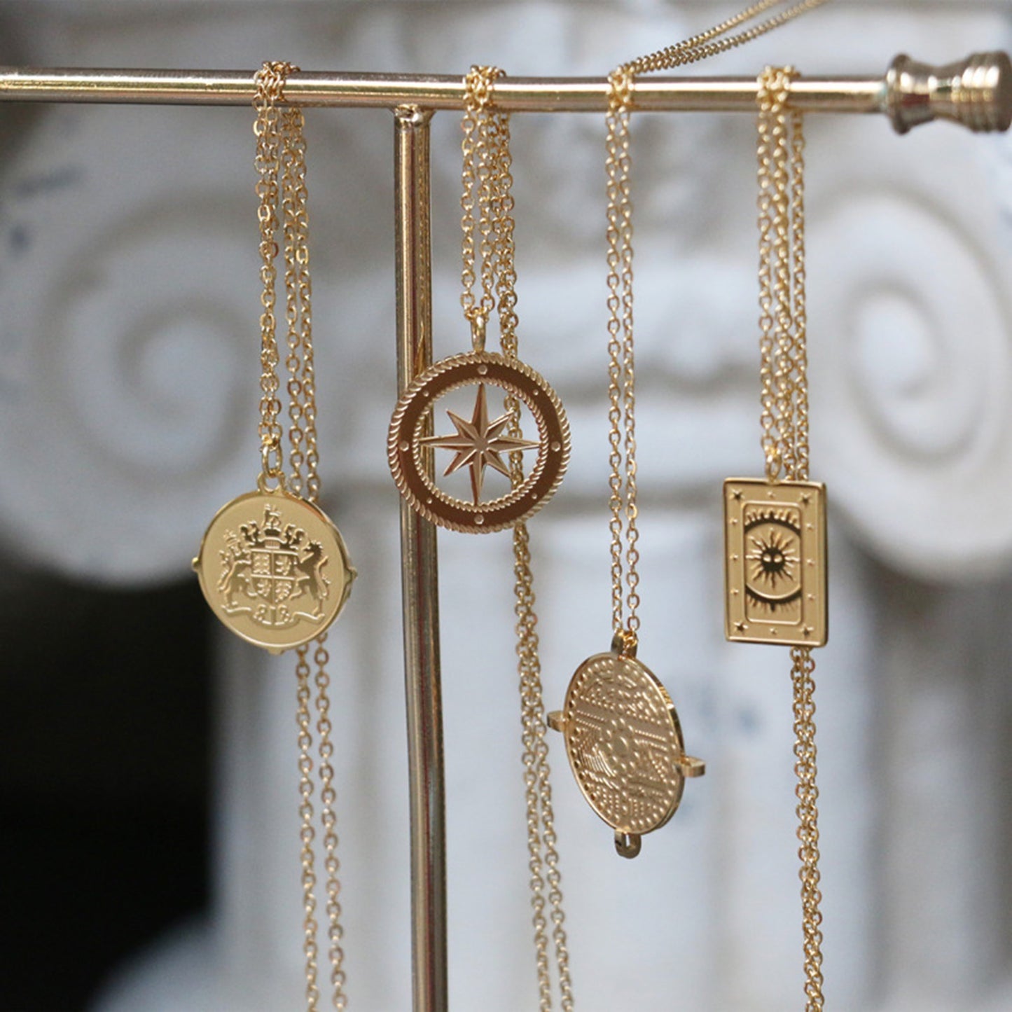 Symbol Pendant Necklace Modern Layering Elements