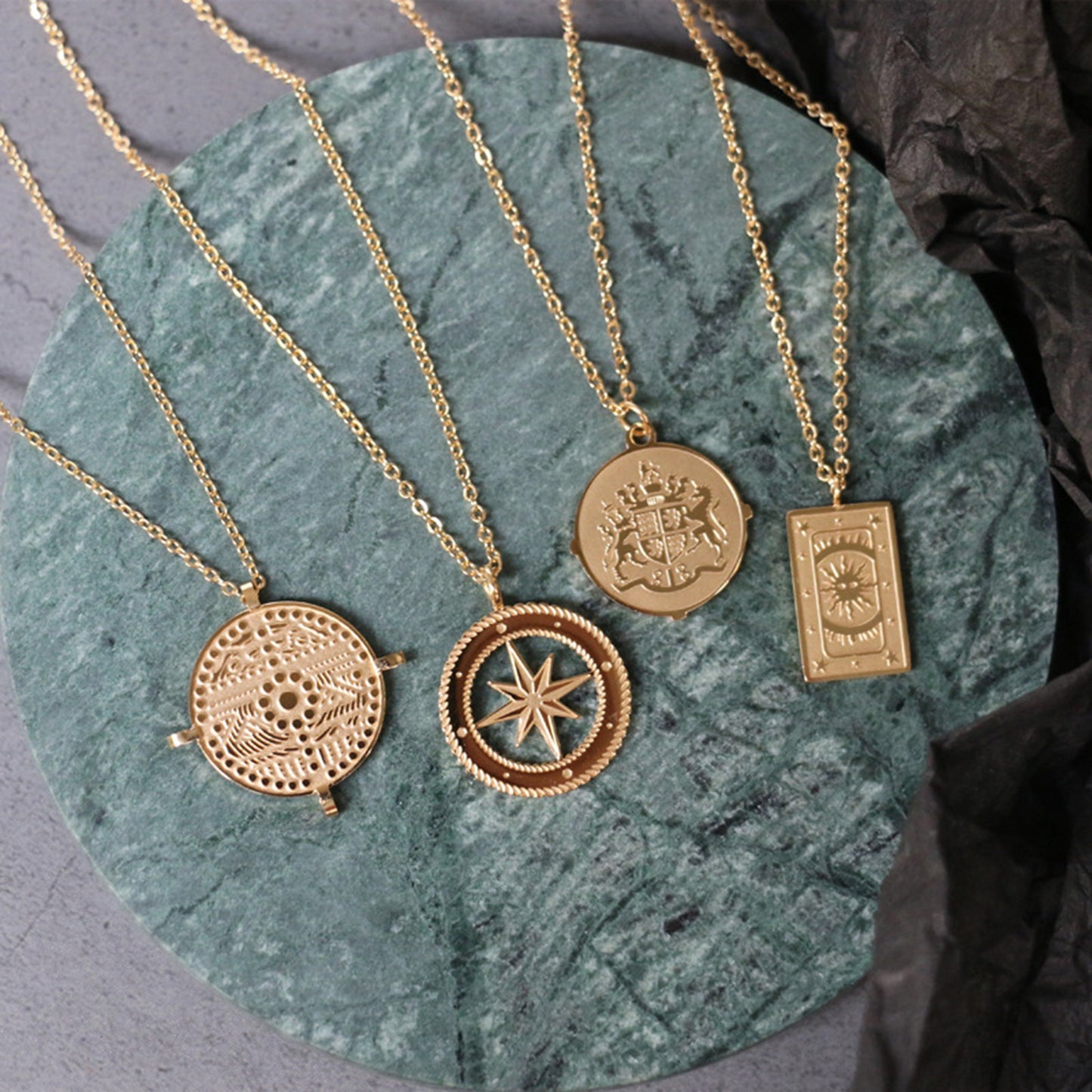 Symbol Pendant Necklace Modern Layering Elements