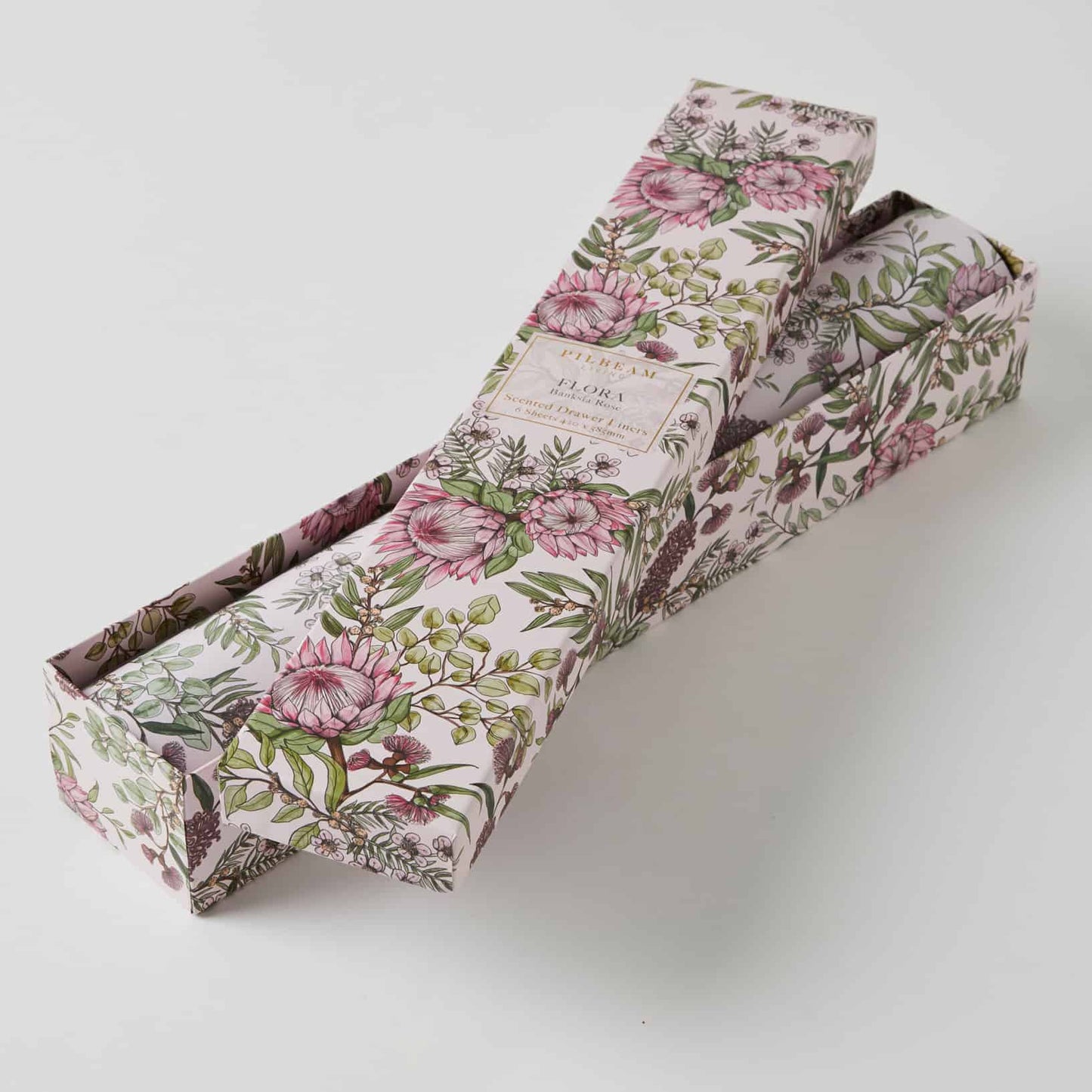 Banksia Rose Scented Drawer Liner Modern Design 6 Sheets Rolled Set - Pantsnsox