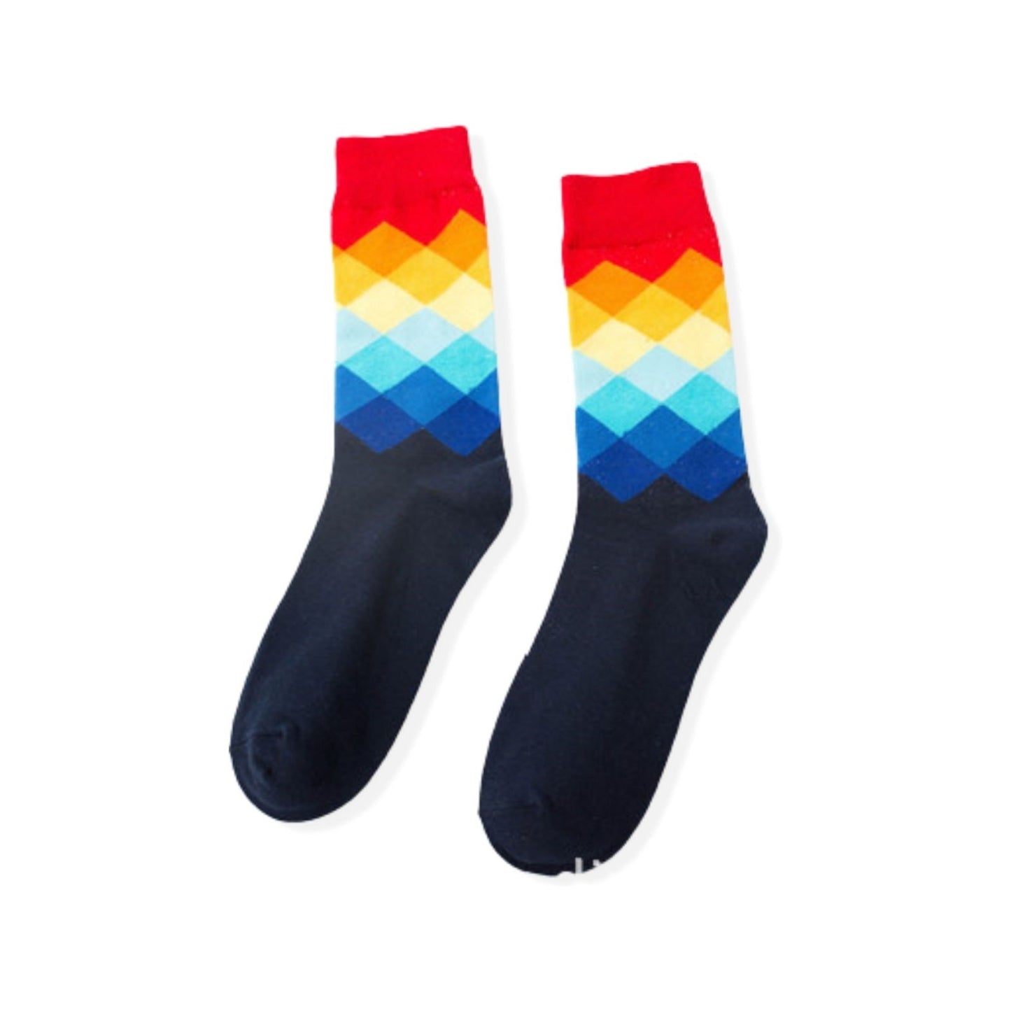 6 Pairs Diamond Wave Pattern Socks - Pantsnsox