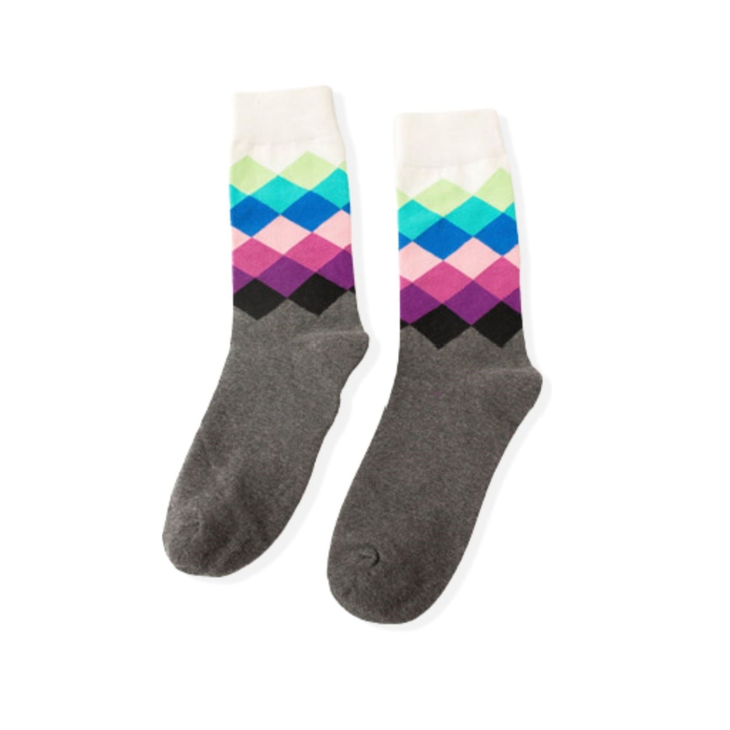 6 Pairs Diamond Wave Pattern Socks - Pantsnsox