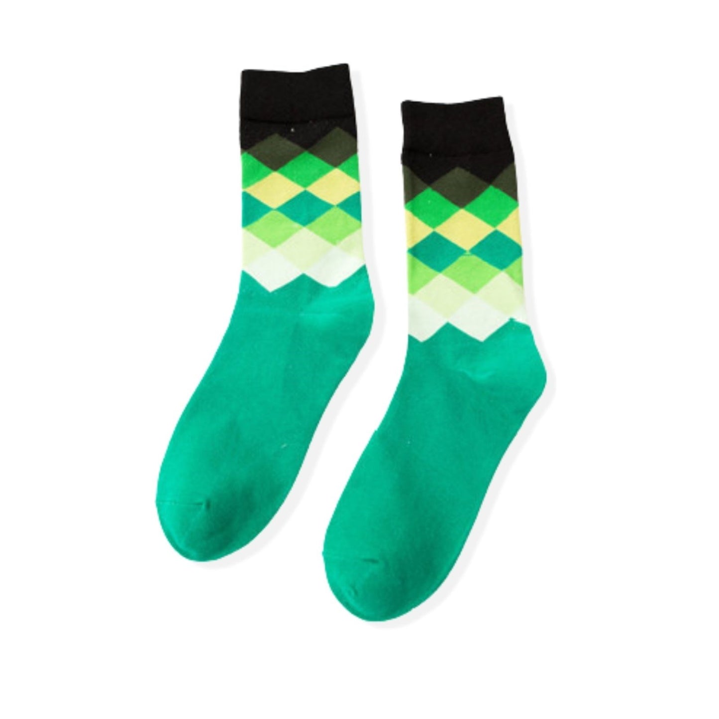 6 Pairs Diamond Wave Pattern Socks - Pantsnsox