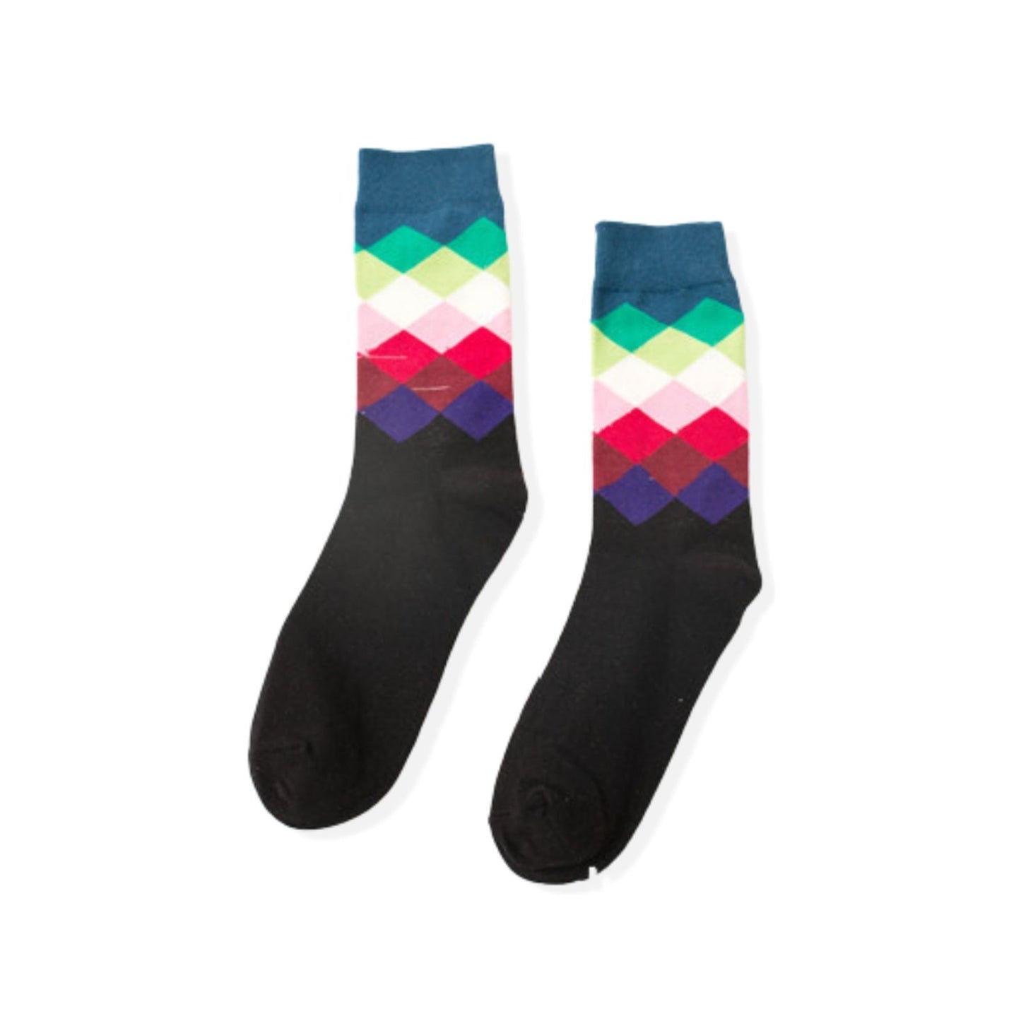 6 Pairs Diamond Wave Pattern Socks - Pantsnsox