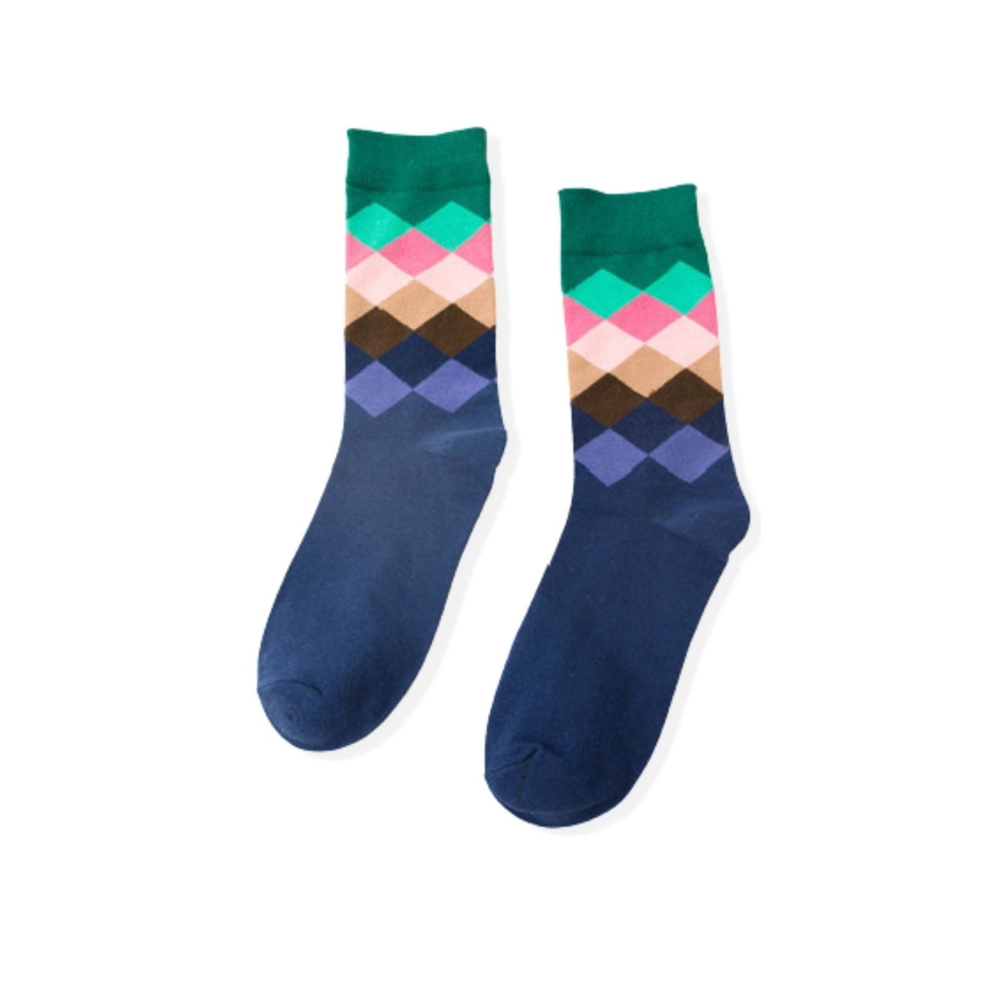 6 Pairs Diamond Wave Pattern Socks - Pantsnsox