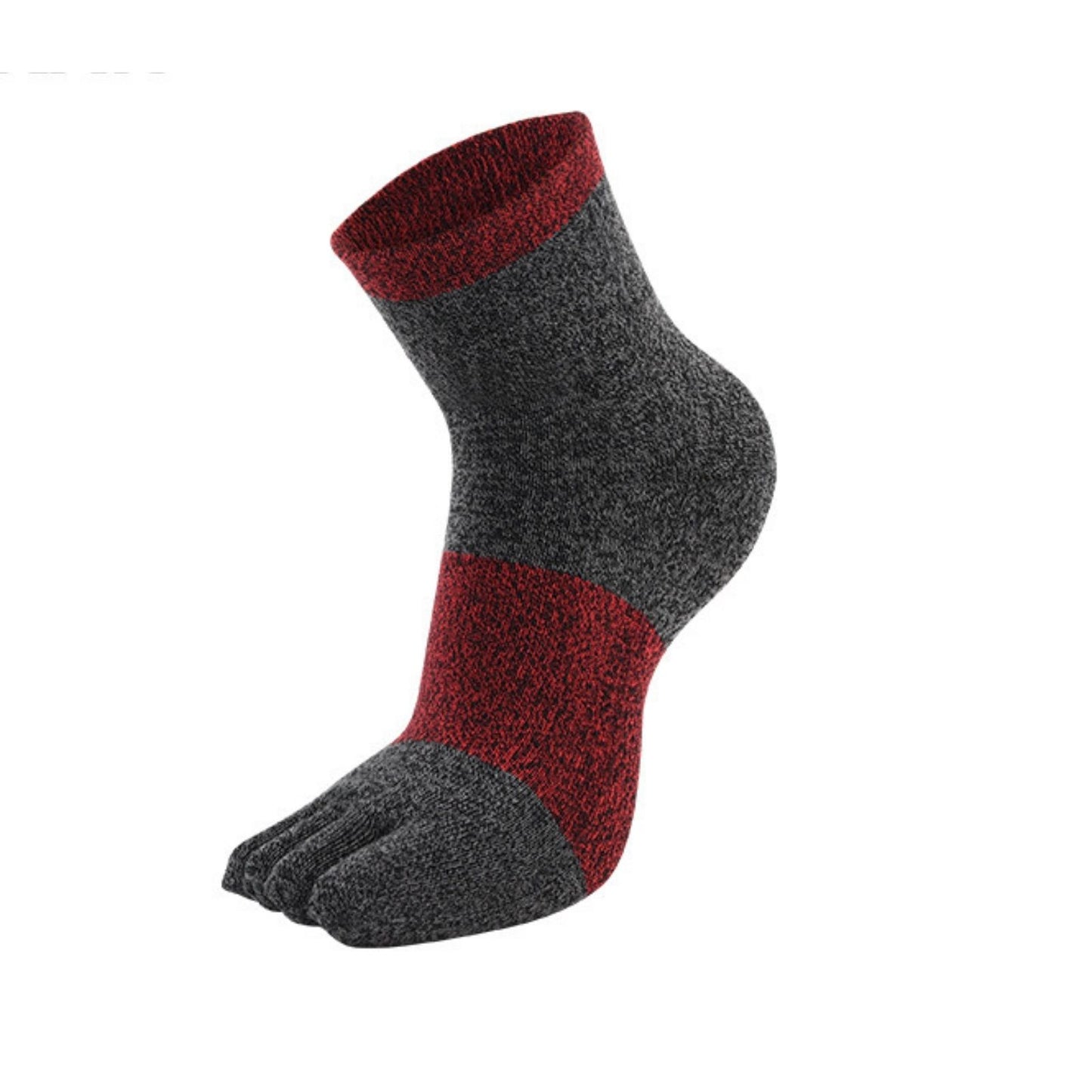 6 Pairs Grey Red Color Compact Toe Socks