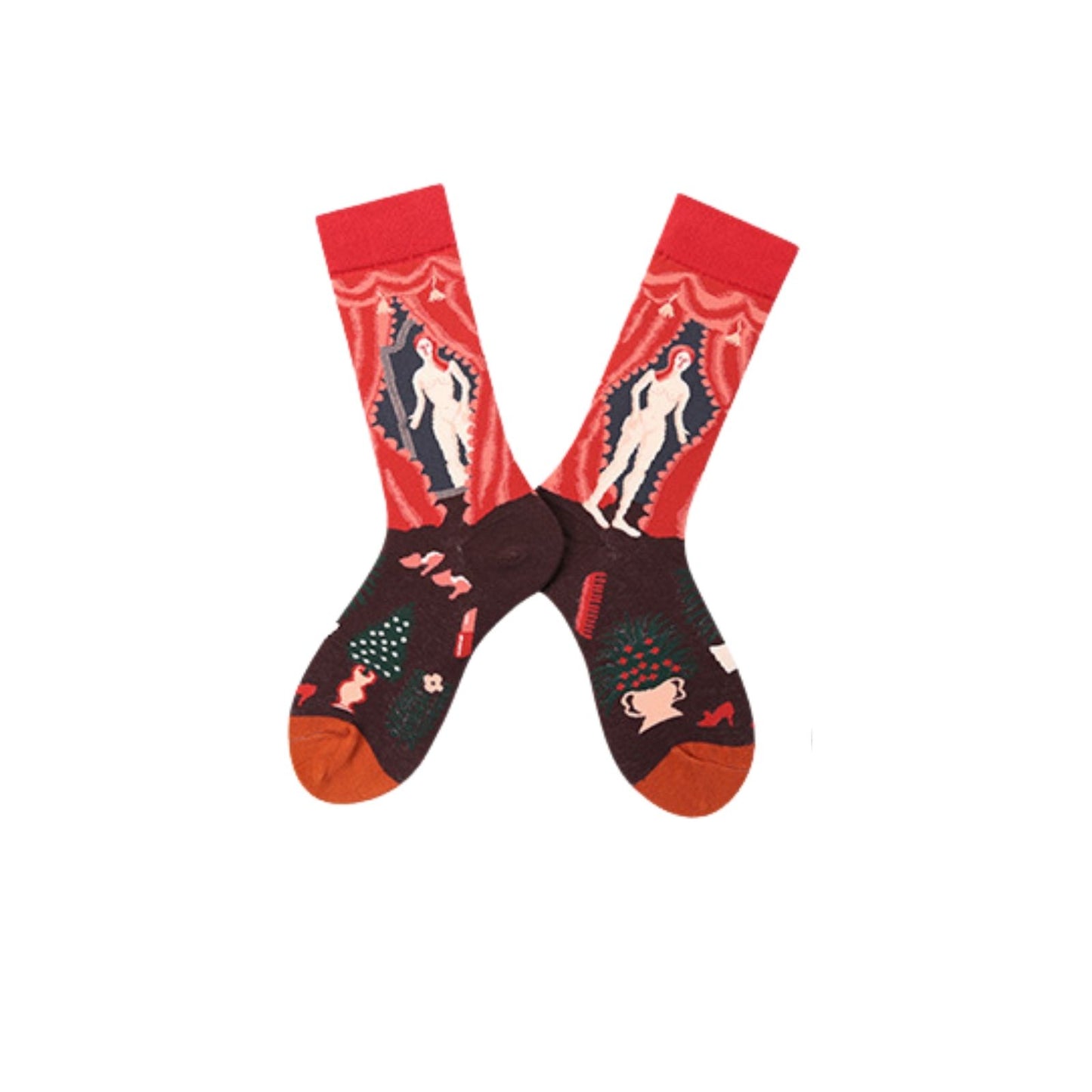 Mens 3 Pairs Art Party Novelty Masterpiece Socks Collection Artistic Portrait and Classic Art Design