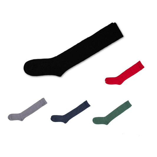 6 Pairs Girls School Knee High Cotton Socks Plain Black White Navy Socks 5-8 9-12 13-3 - Pantsnsox