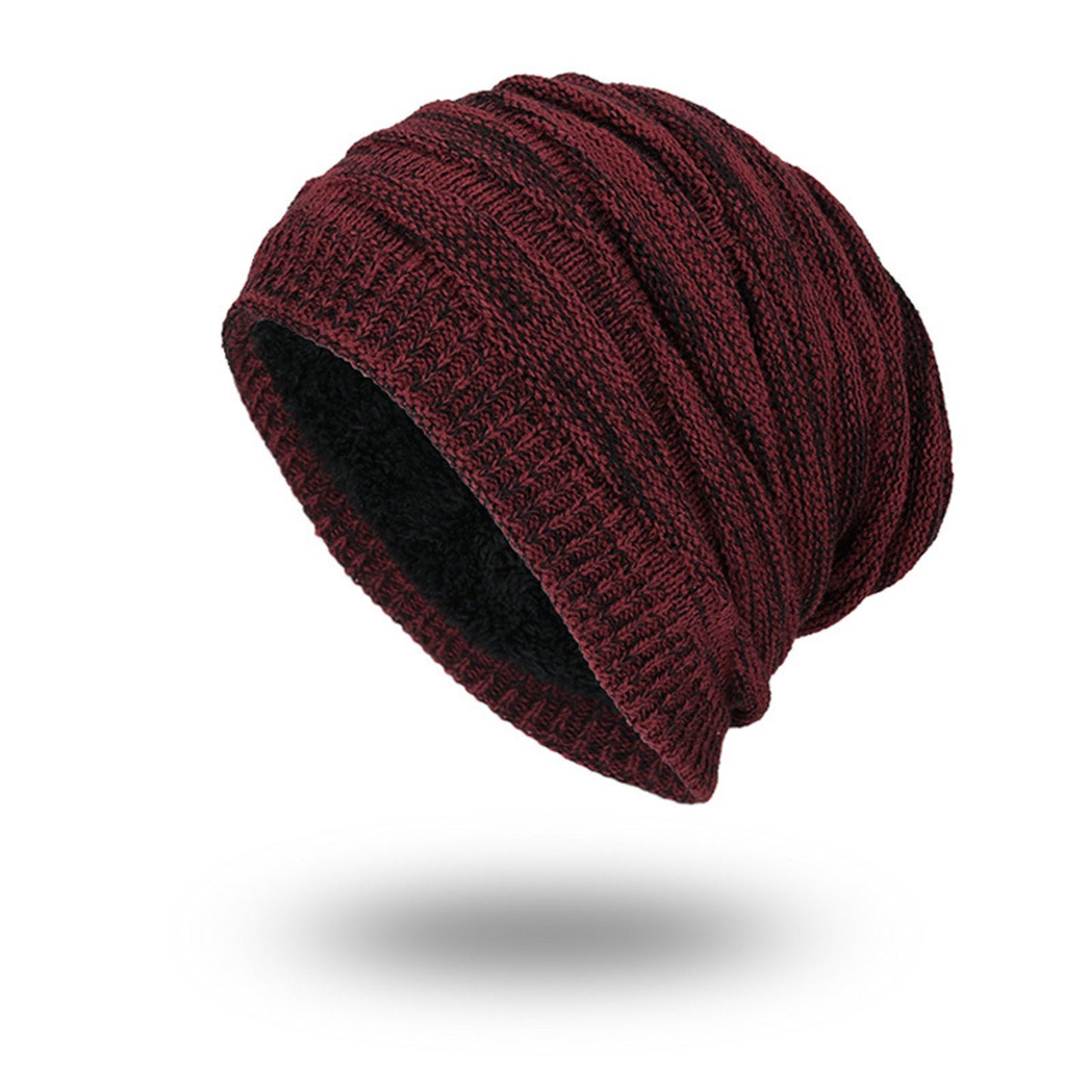 Winter Beanie Hat Men Warm Knit Long Slouch Skull Cap Thermal Fleece Lining - Pantsnsox