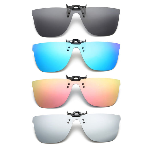 Retro Polarized Clip On Flap up Sunglasses UV 400