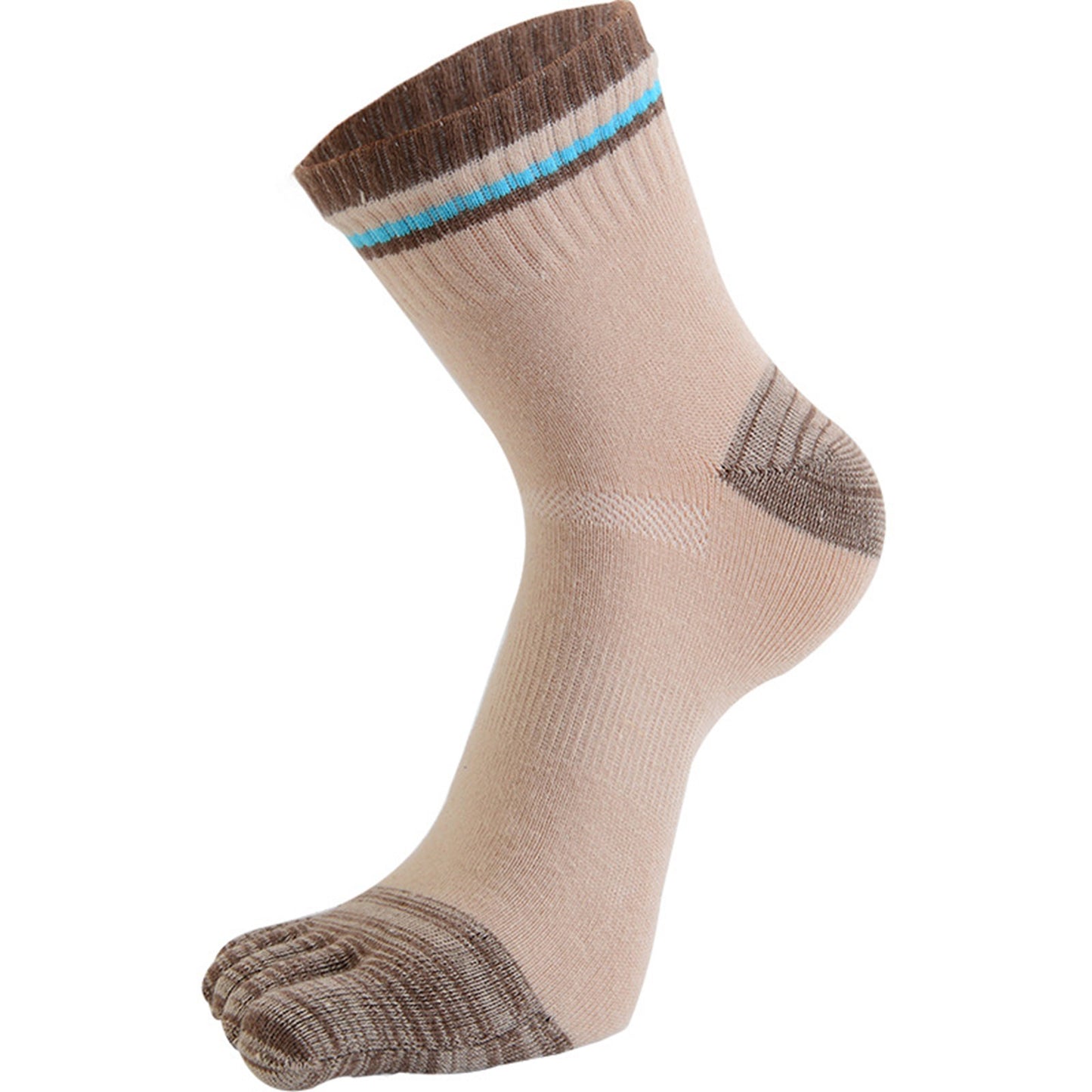 Mens 5 Pairs Cotton Athletic Running Sports Socks Finger Toe Socks Blue Black