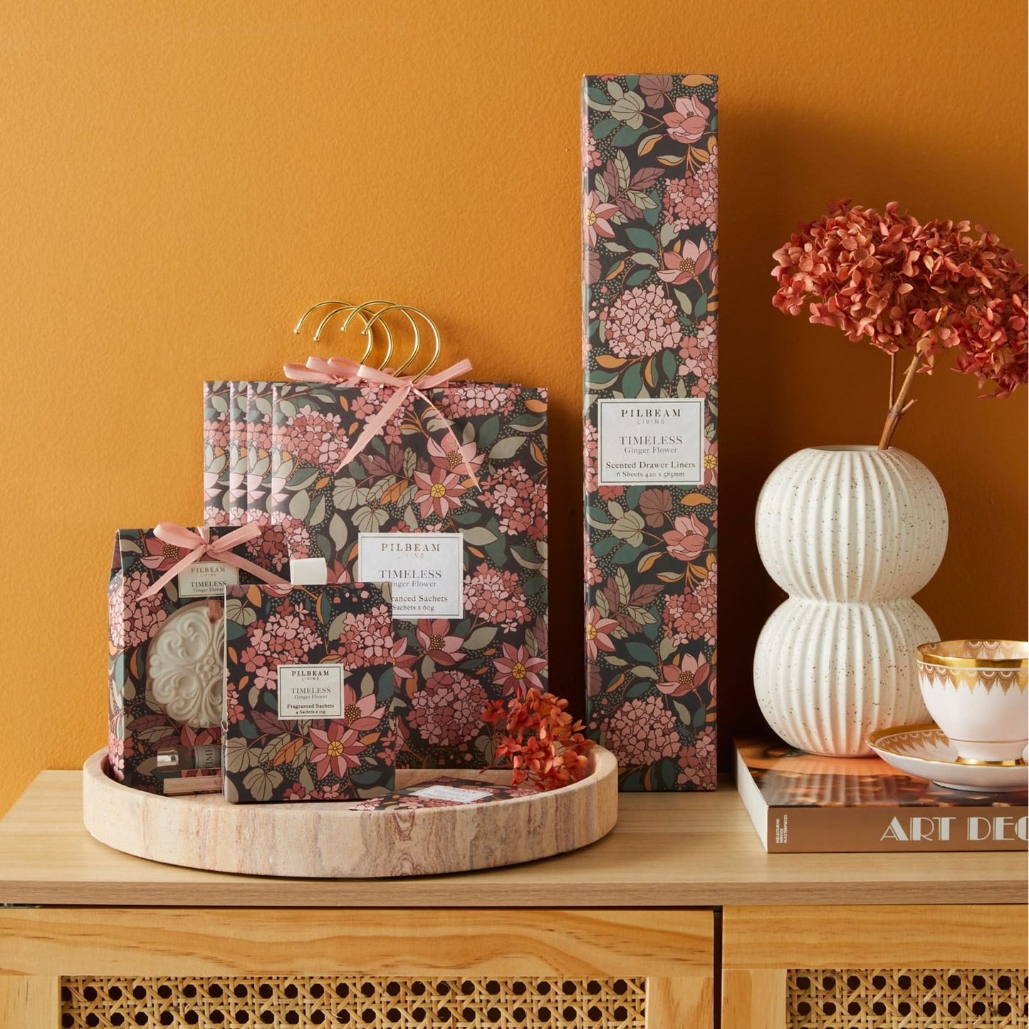Pilbeam Ginger Flower Timeless Hanging Sachets 4x60g