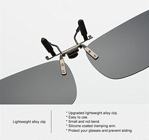 Pantsnsox 3 Pack Clip On Flip Up Mirrored Polarized Lens Day Cloud Night Vision UV400