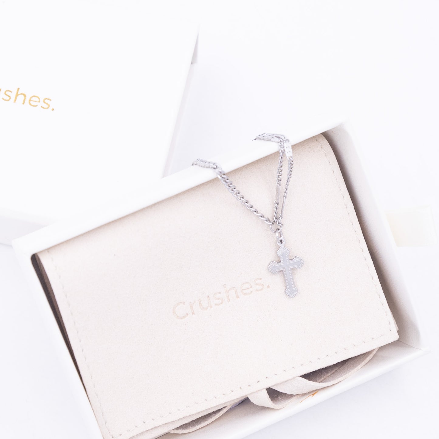 Silver Chic Cross Charm Bracelet Adjustable Size