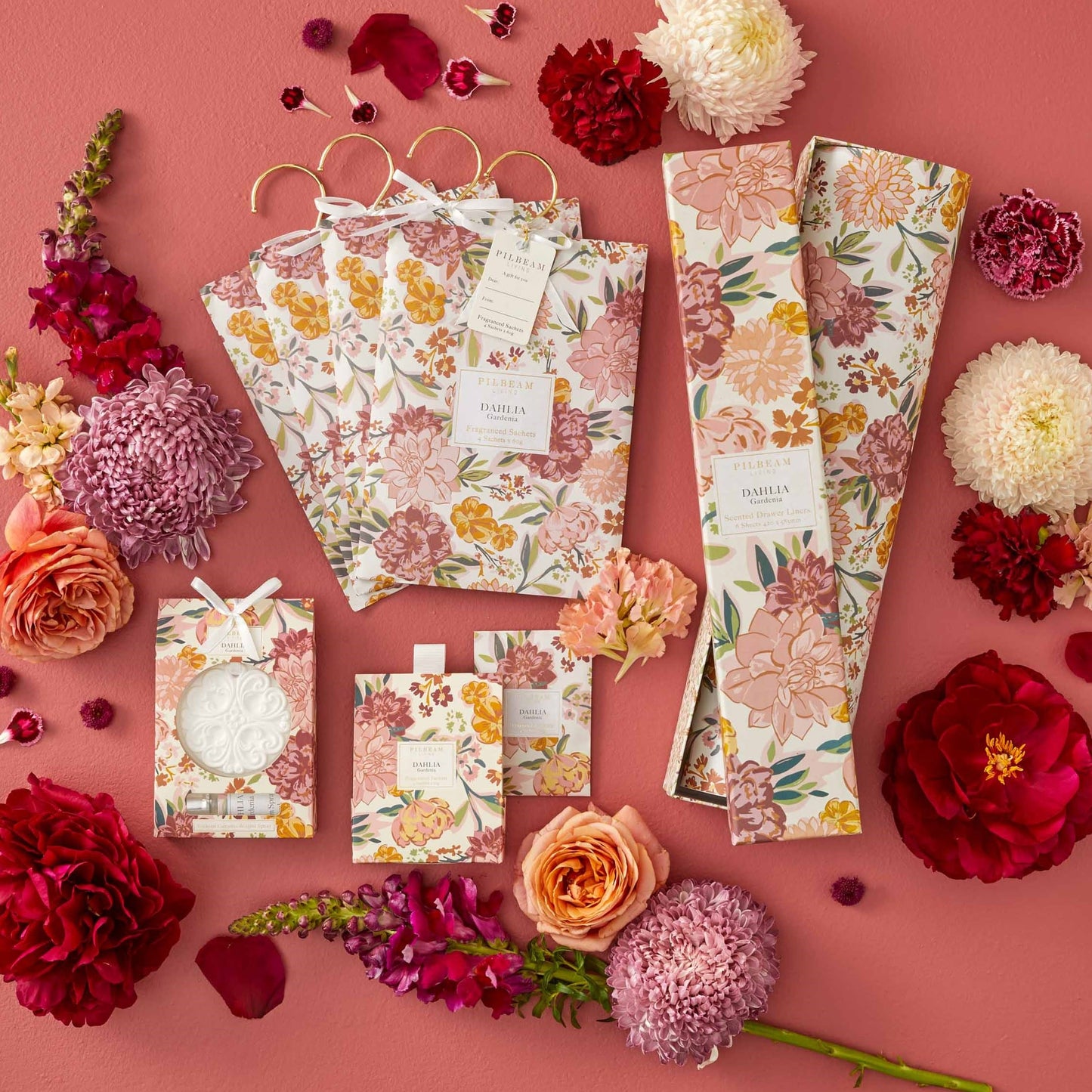 Dahlia Scented Drawer Liners 6 Sheets