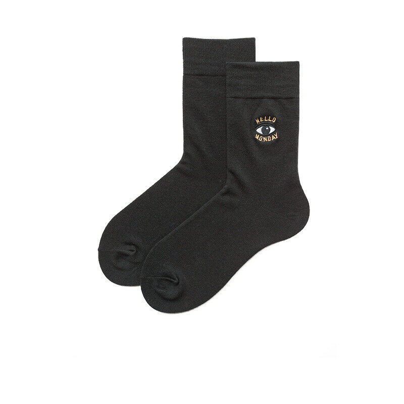 Women Black Ins Eye Casual Comfortable Eyes Cotton socks 2-8 - Pantsnsox