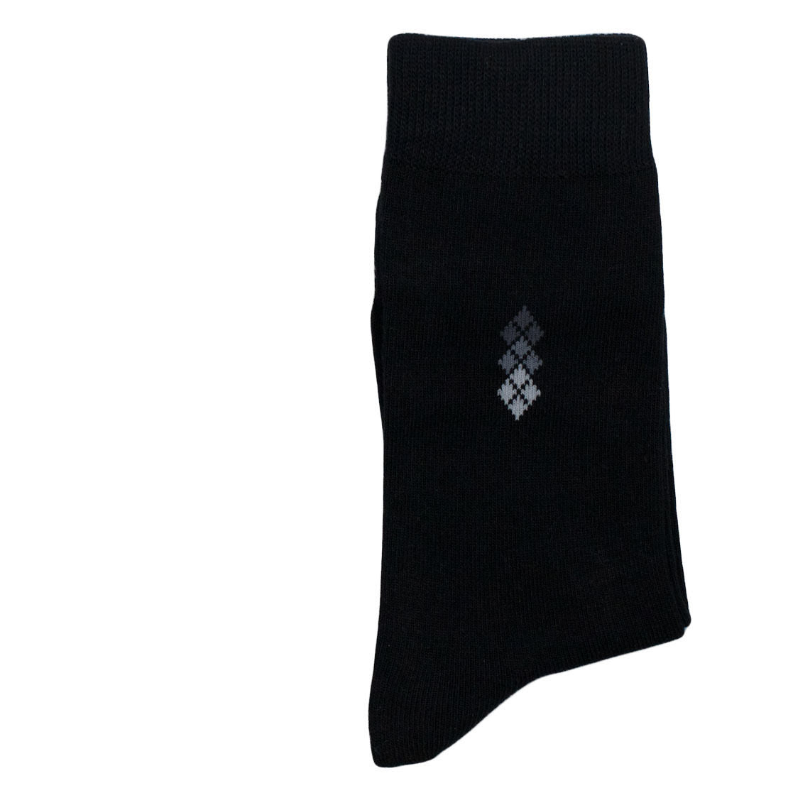 Mens Premium Cotton Business Socks Size 6-11 Black Patterned - Pantsnsox
