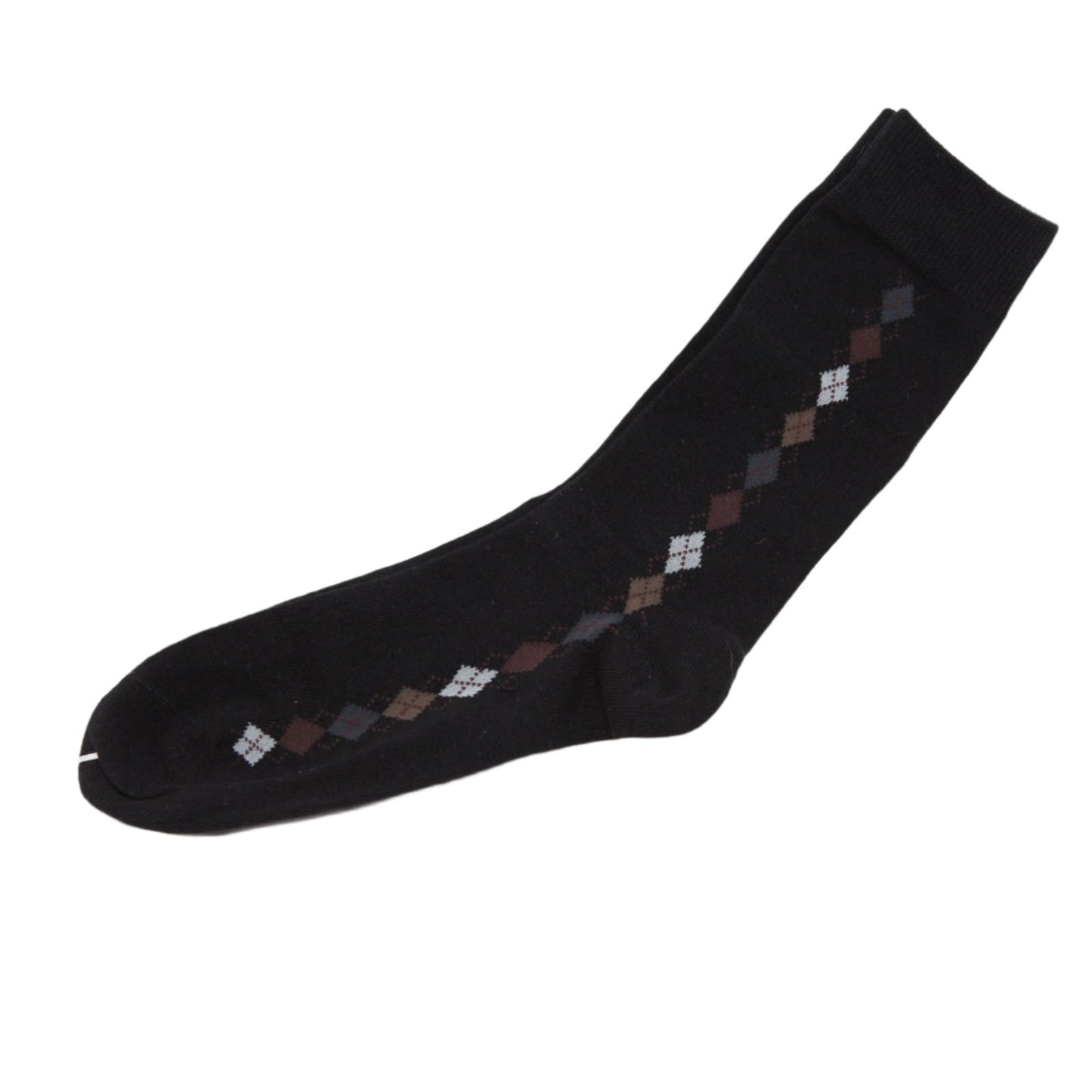 Mens Premium Cotton Business Socks Size 6-11 Black Patterned - Pantsnsox