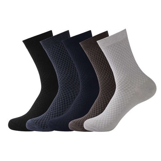 Mens Breathable Bamboo Fibre Crew Busniess Socks 1 Pair - Pantsnsox