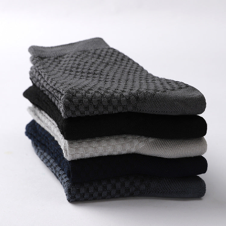 Mens Breathable Bamboo Fibre Crew Busniess Socks 1 Pair - Pantsnsox