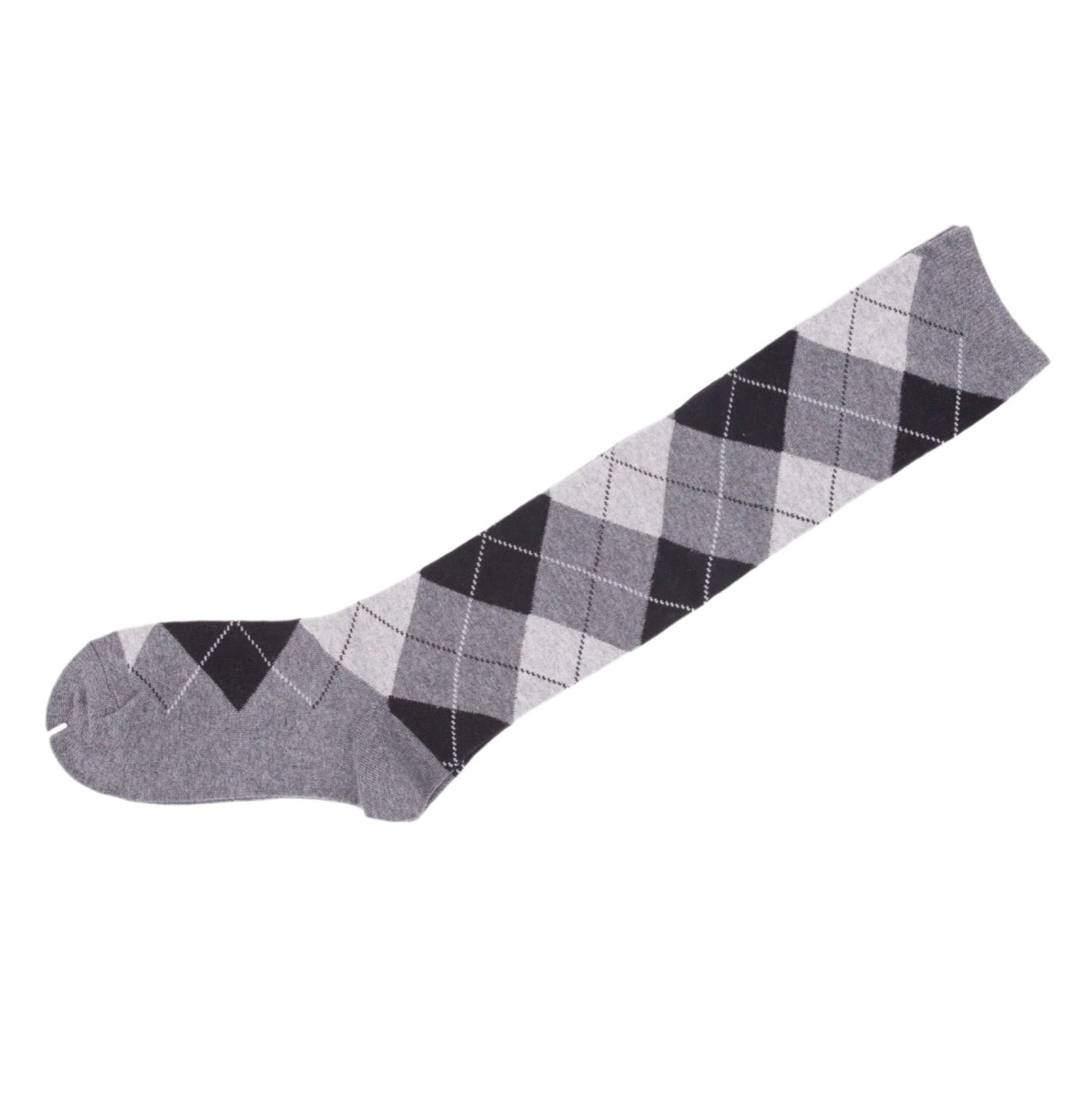 Knee High Socks Grey Diamond Check Ladies Long Womens AU Stock - Pantsnsox