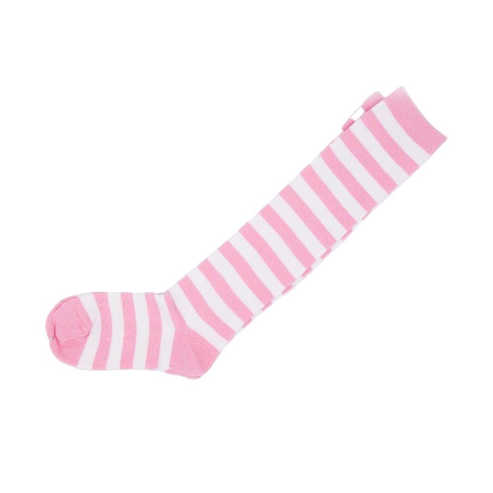 Knee High Socks Striped Ladies Long Womens Pink White Stripe AU Stock - Pantsnsox