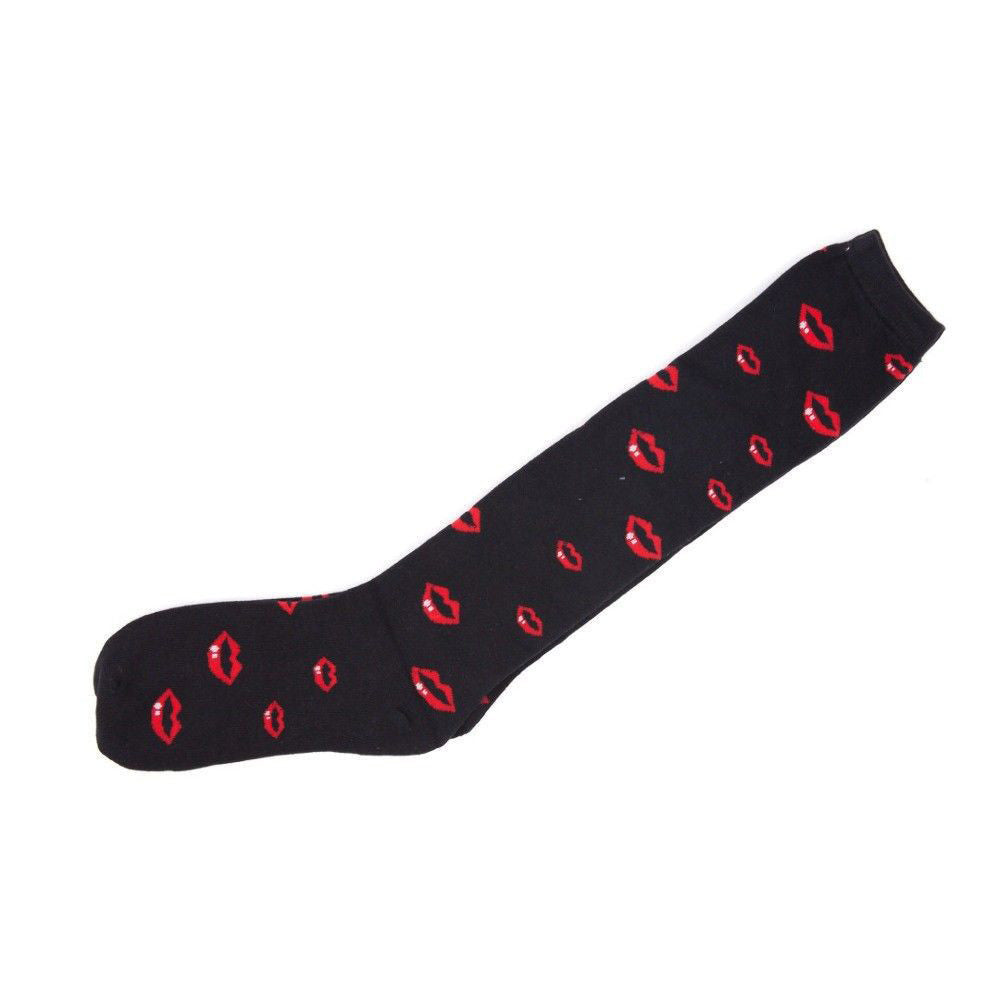Rosy Lips Ladies White Knee High Socks Long Womens AU Stock - Pantsnsox