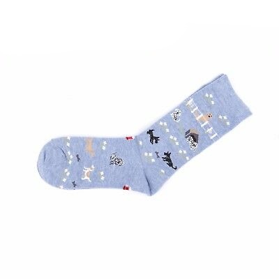 Women Womens Cotton Crew Socks Design Dog Puppy Pattern 2-8 AU Stock - Pantsnsox