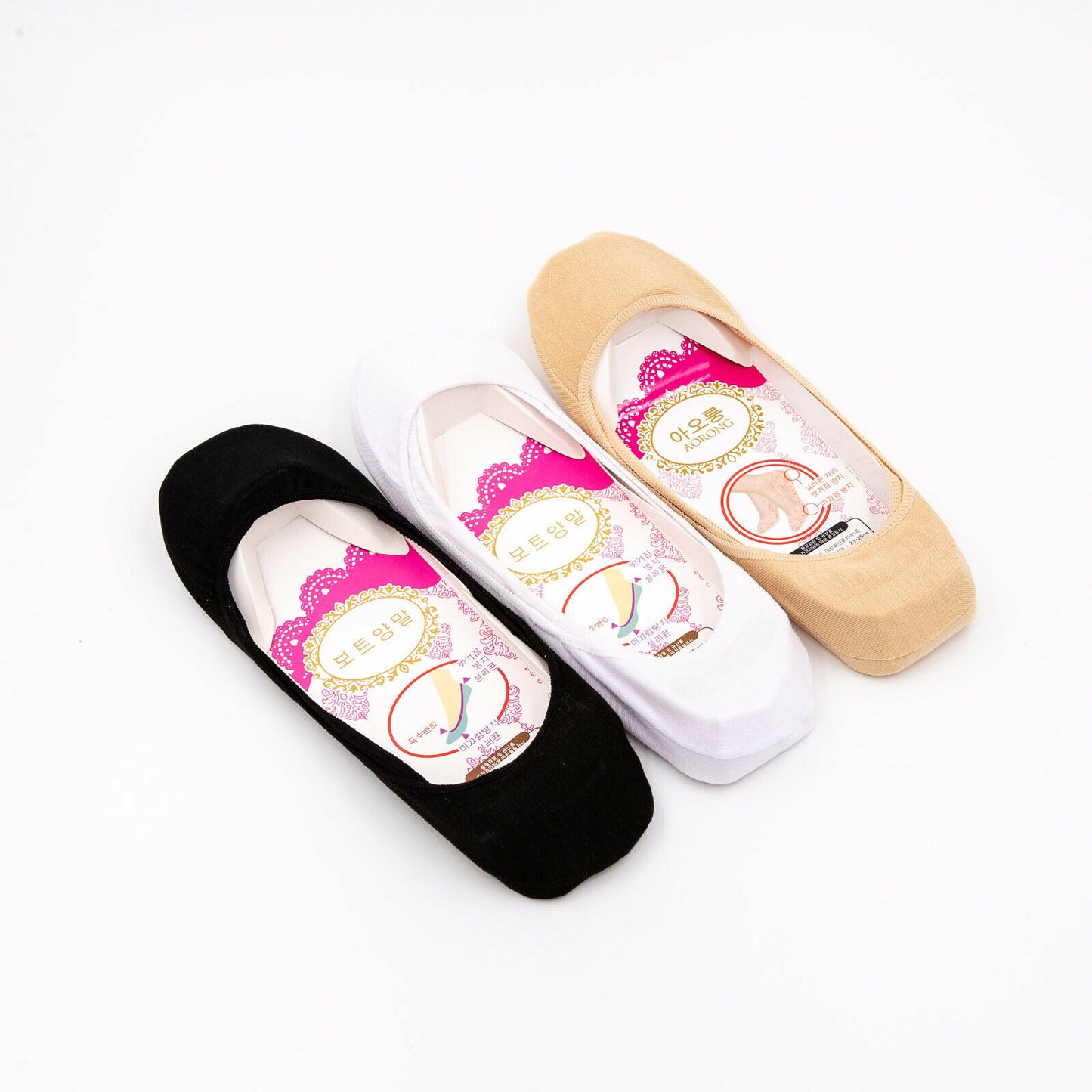 Womens Anti-Slip No Show Socks Ladies Low Cut Plain Black White Flesh 2-8 - Pantsnsox