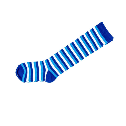 Striped Knee High Blue White Casual Pure Cotton Creative Socks