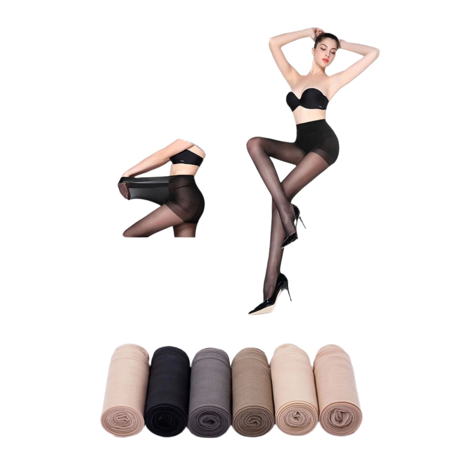 Womans Silk Pantyhose Stocking Ladies Polyamide 40D Thin Nude Black Grey - Pantsnsox