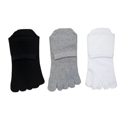 Mens Womens Toe Socks Cotton Ankle Five Finger Socks Black White - Pantsnsox