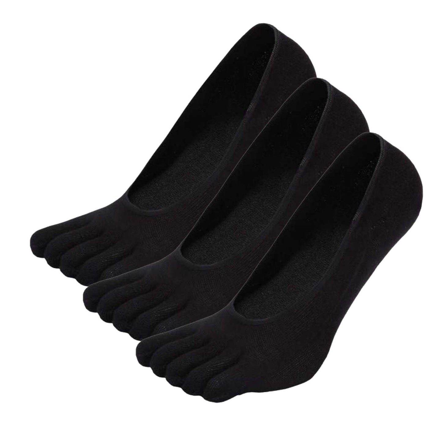 Womens Mens 3 Pairs Toe Sockettes No Show Five Fingers Cotton Socks