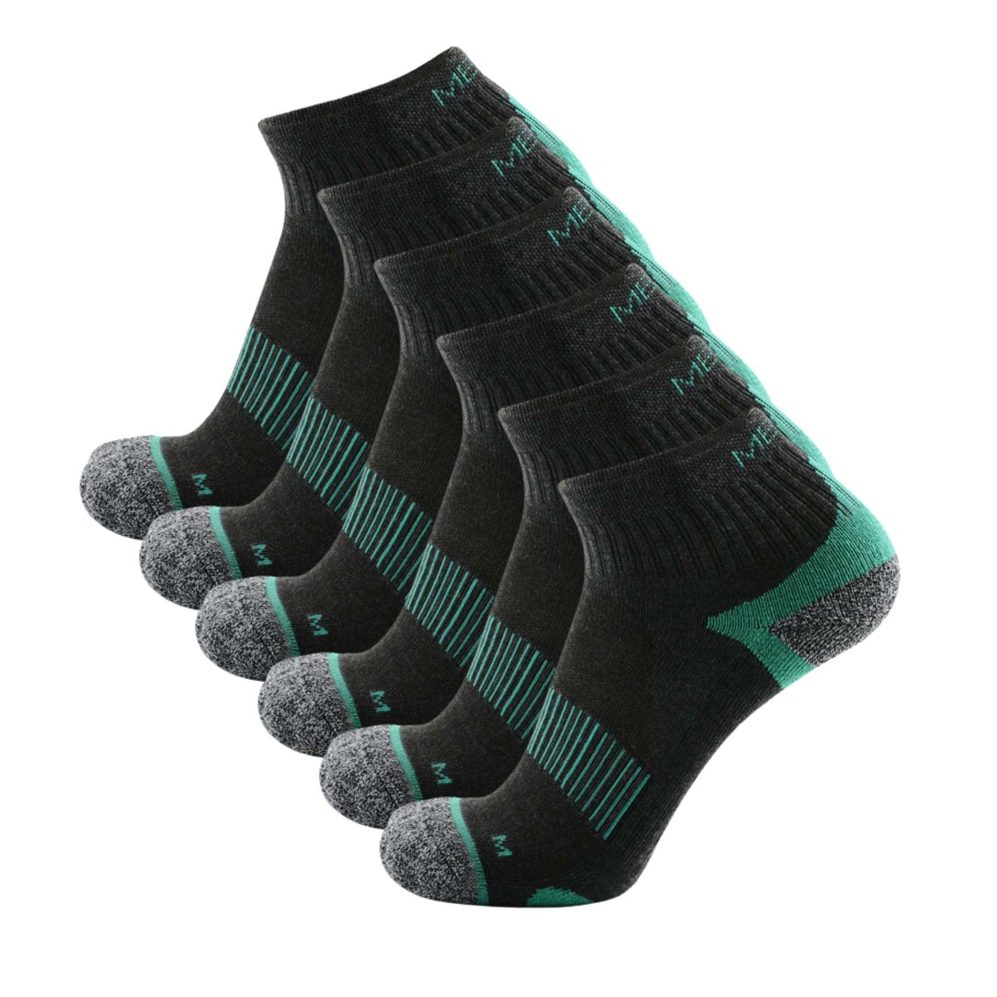 Pantsnsox 6 Pairs Anti-blister Ankle Athletic Half Cushioned Socks