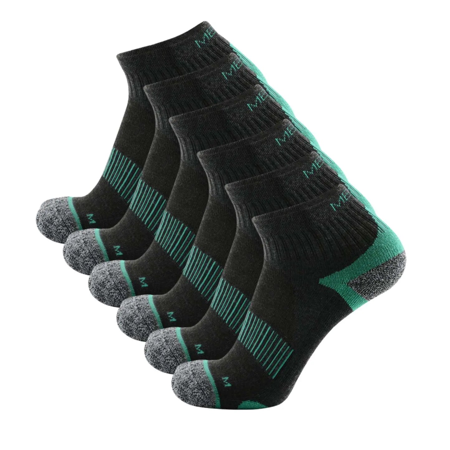 Pantsnsox 6 Pairs Anti-blister Ankle Athletic Half Cushioned Socks Meikan