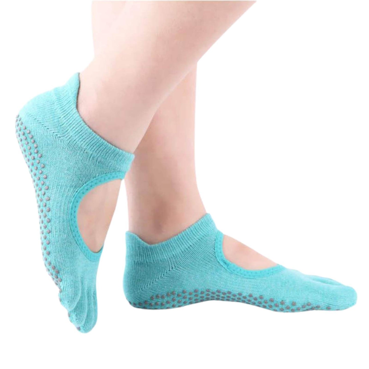 Women Non-Slip Toe Socks 5 Pairs Grip Socks Breathable Yoga Socks