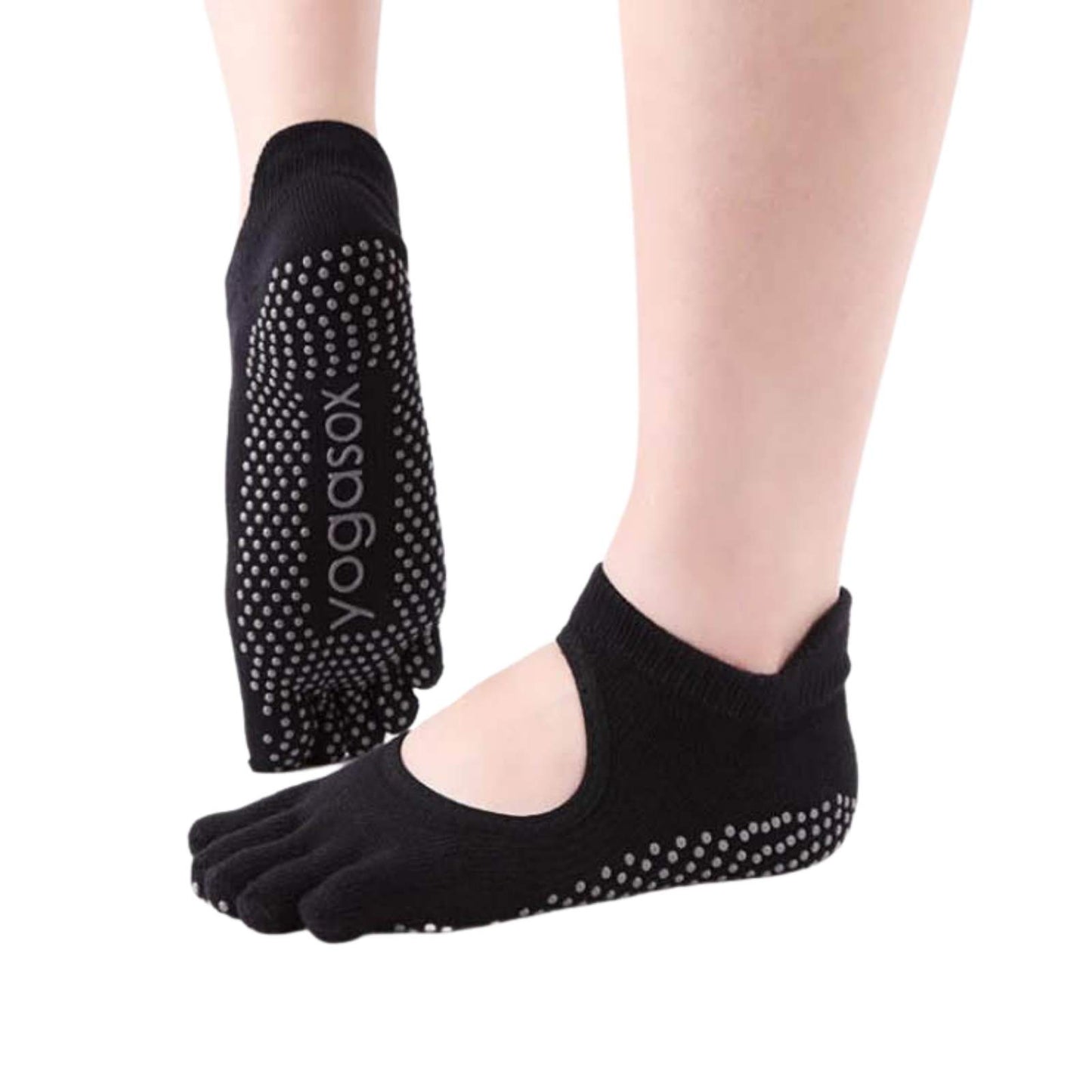 Women Non-Slip Toe Socks 5 Pairs Grip Socks Breathable Yoga Socks