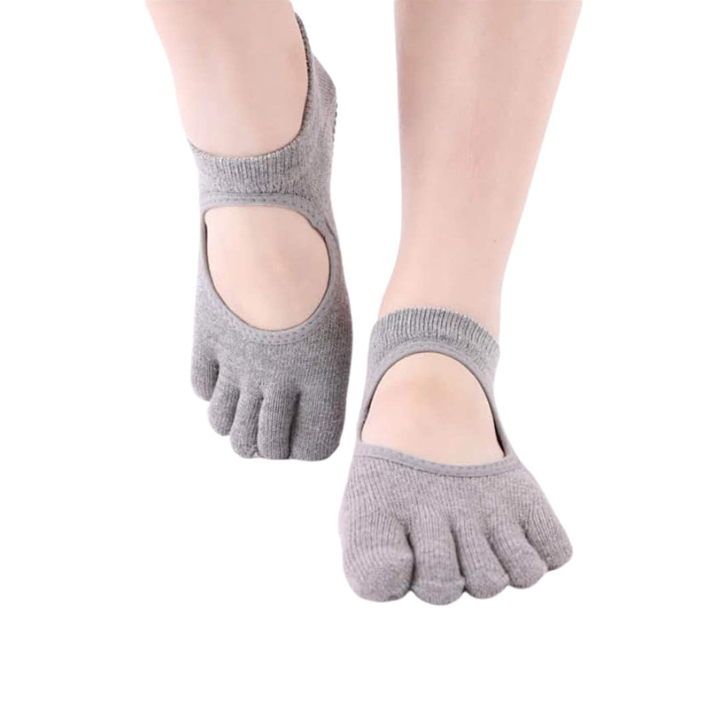 Women Non-Slip Toe Socks 5 Pairs Grip Socks Breathable Yoga Socks