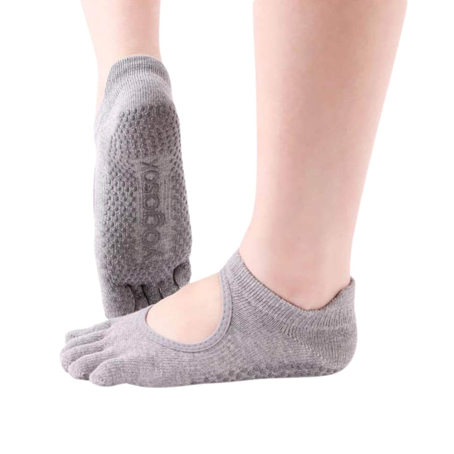 Women Non-Slip Toe Socks 5 Pairs Grip Socks Breathable Yoga Socks