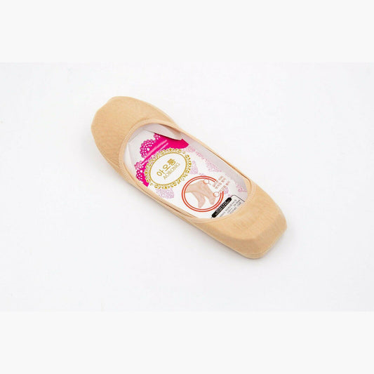 Womens Anti-Slip No Show Socks Ladies Low Cut Plain Black White Flesh 2-8 - Pantsnsox