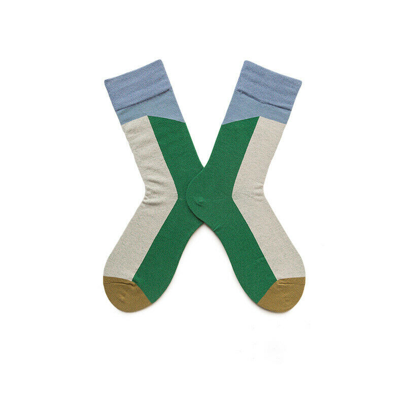 Men Designed Contrast Colors Crew Comfortable Cotton socks 6-11 - Pantsnsox