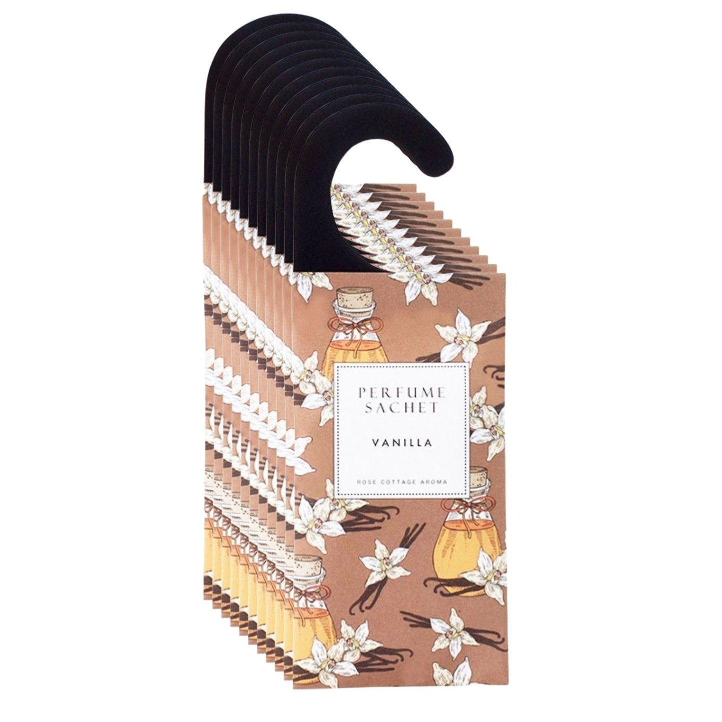 Rose Cottage 12Packs Vanilla Flower Closet Air Freshener Deodorizer Scented Sachets Bags for Drawer and Closet