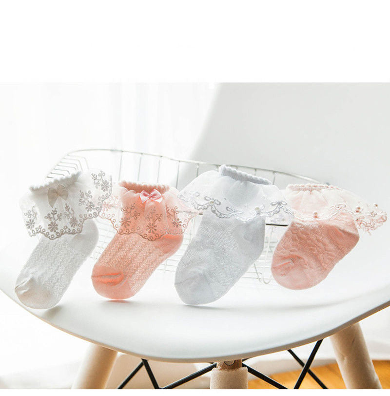 Lace Girls Baby Princess Kids Ankle Socks Frilly Infant Girl Toddler - Pantsnsox