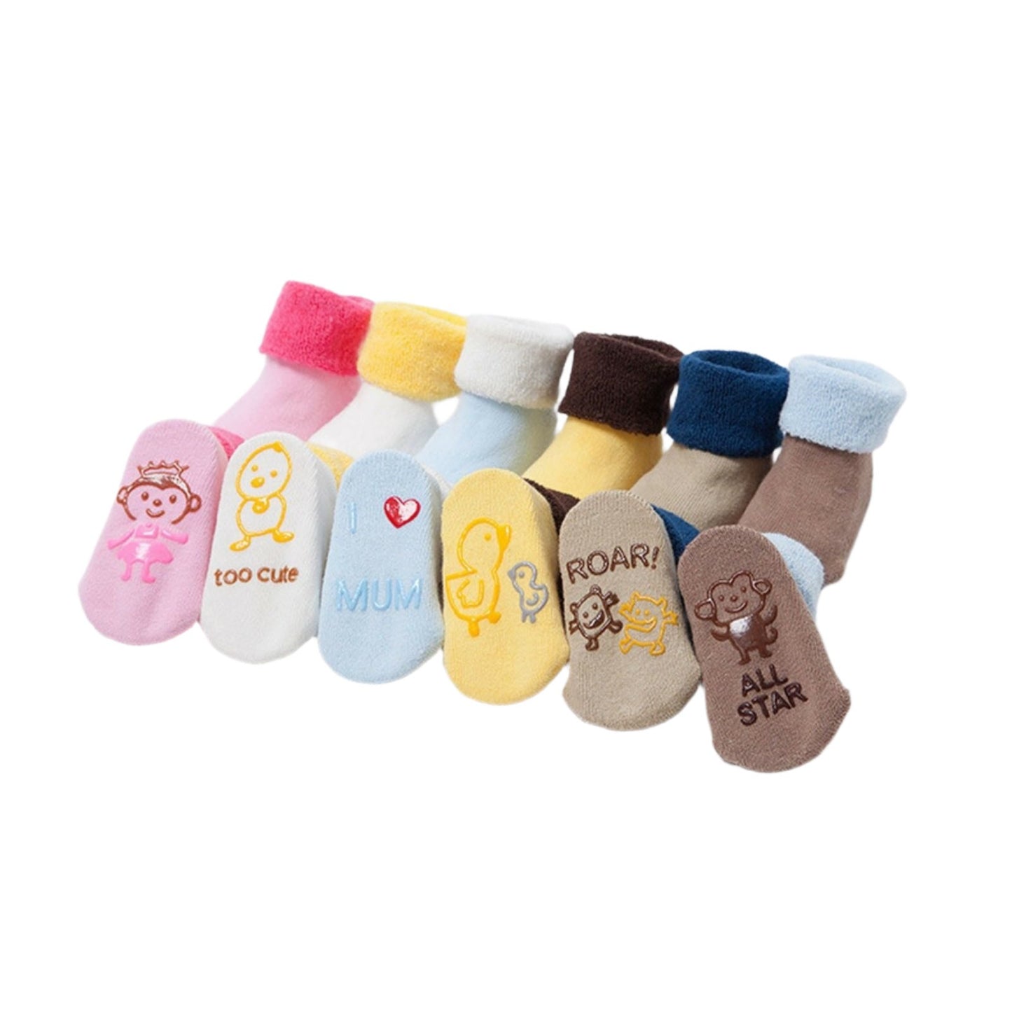 Toddler Unisex Socks Soles Baby Shoes Socks Child Kids Rubber Footwear AU - Pantsnsox