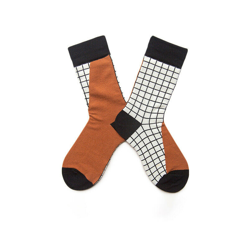 Men Designed Contrast Colors Crew Comfortable Cotton socks 6-11 - Pantsnsox