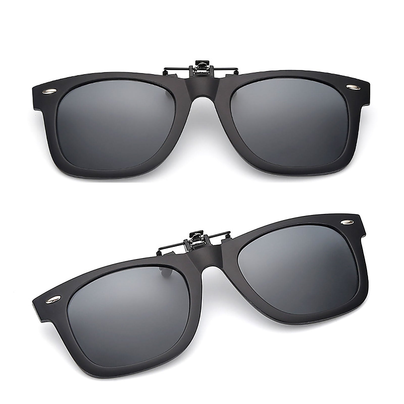 Fashion Retro Polarized Clip On flap up Sunglasses UV 400 Protection Mens Womens - Pantsnsox