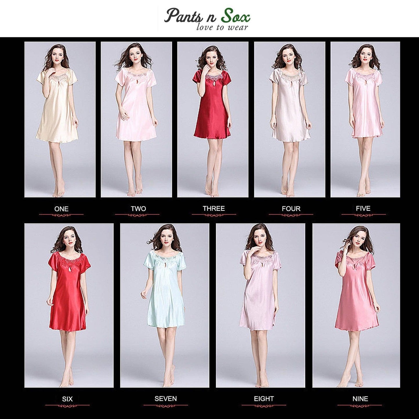 Women Spring Gowns Nightie Silk Feel Sleeveless Ladies Sleepwear Nightdress Pink - Pantsnsox