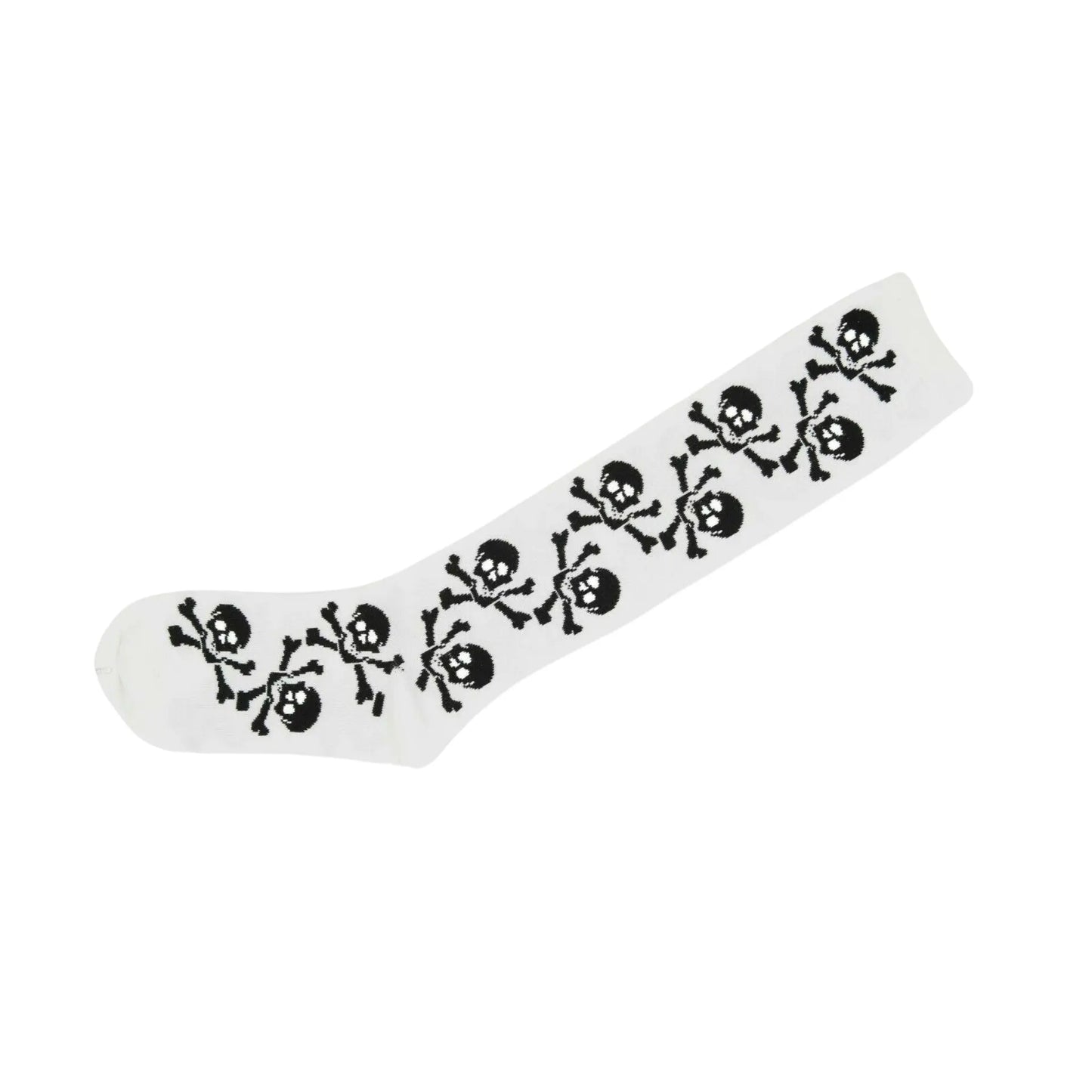 Skull Knee High Socks White - Pantsnsox