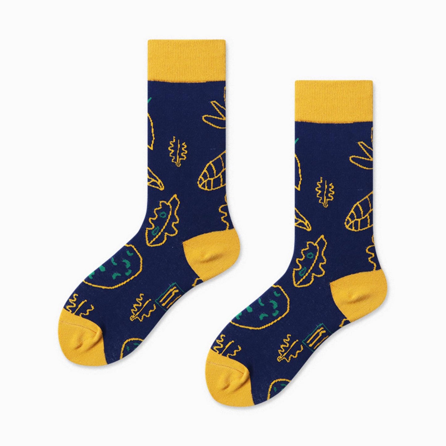 Women Crew Colorful Modern Abstract Expressionism Paint Cotton Socks - Pantsnsox