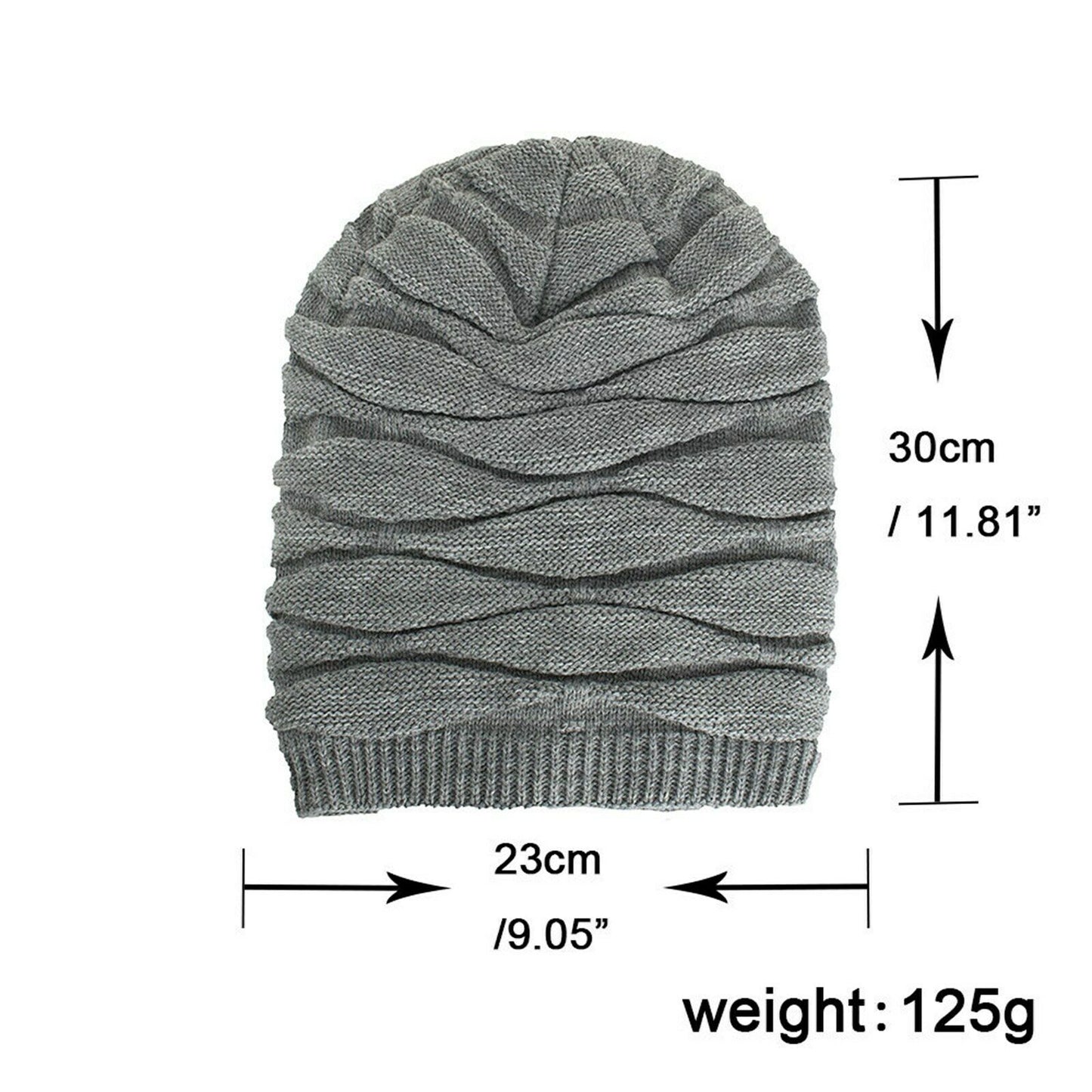 Winter Beanie Hat Men Warm Knit Long Slouch Skull Cap Thermal Fleece Lining - Pantsnsox
