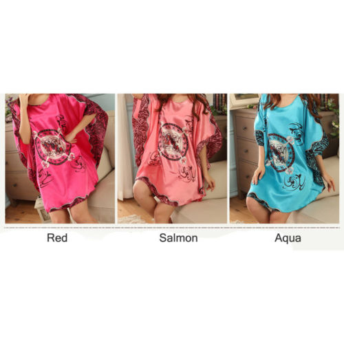 Womens Sexy Silky Satin Summer Chemise Lady Nighty Mid length Full Slip Dress - Pantsnsox